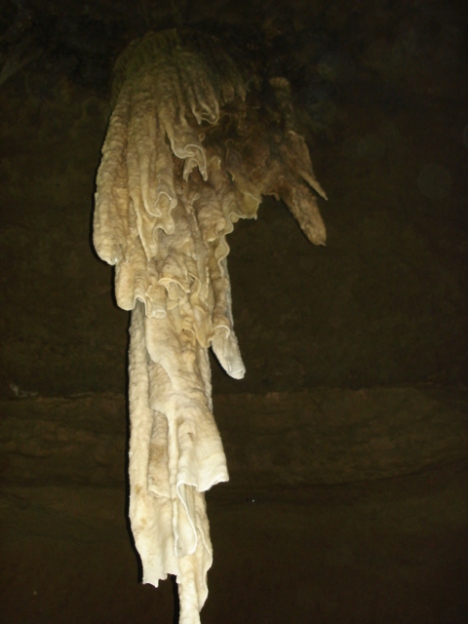 Closeup of the most massive stalactite in the world.